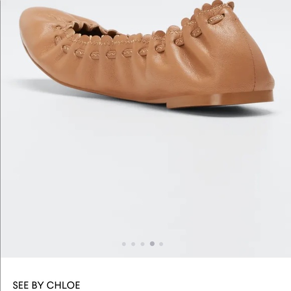 Nude Scalloped Ballet Flats by Chloe - Picture 3 of 8